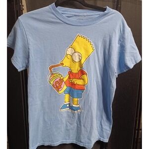 WOMEN'S BART SIMPSON LIGHT BLUE T-SHIRT SIZE SMALL